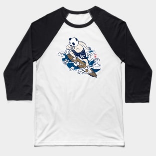 Surfing panda(Ukiyo-e) Baseball T-Shirt